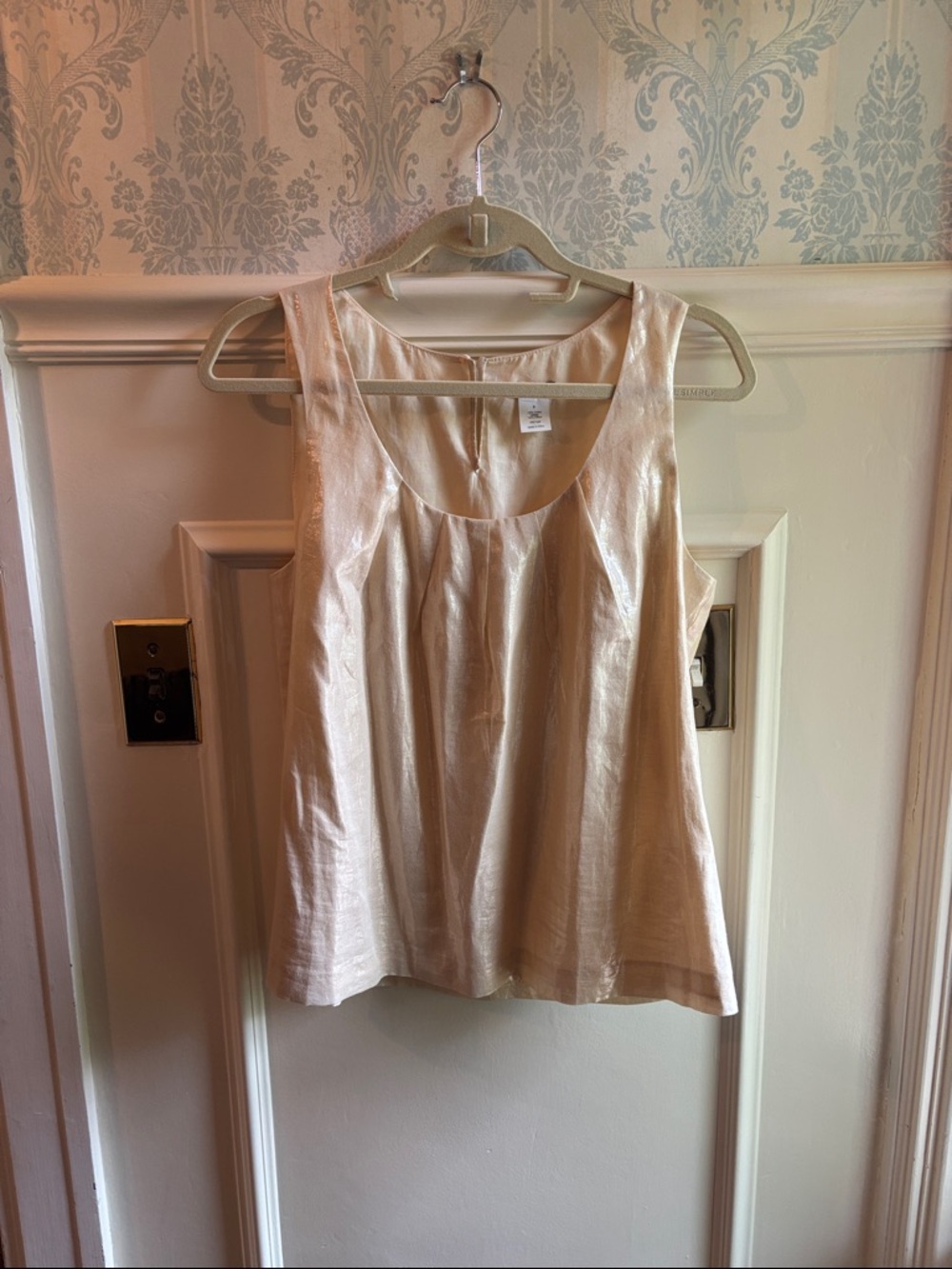 J. Crew Shimmery Ivory Scoop Neck Tank